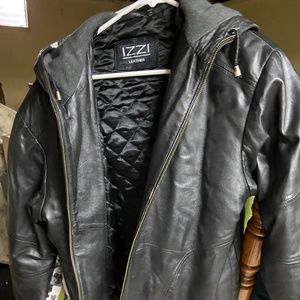 Women's Leather Jacket w/hood